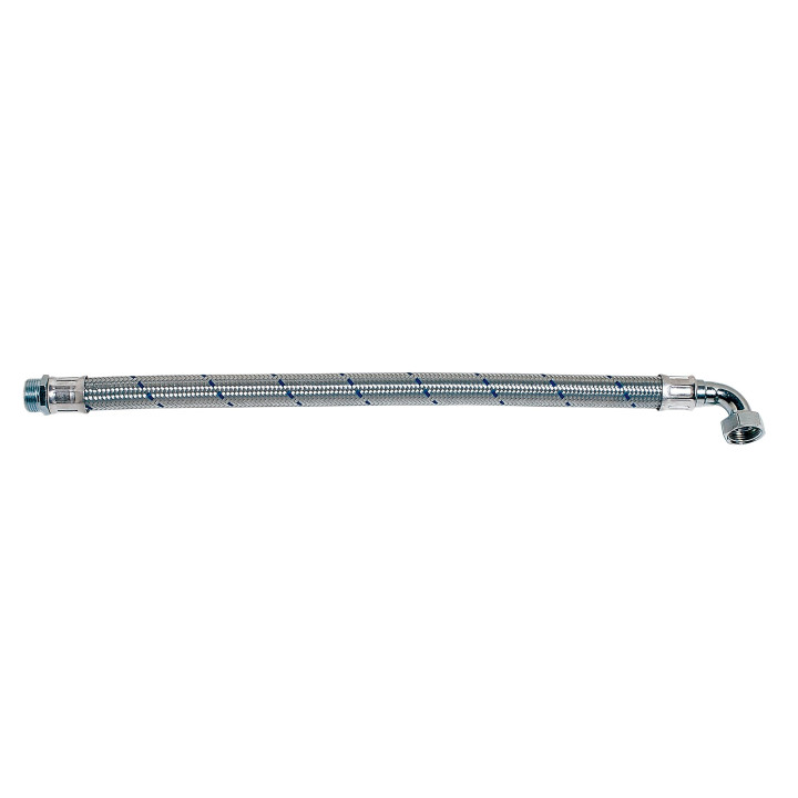 Flexibles eau froide tresse acier galvanisé type 65 T (avec coude) 1" 1/4 700 mm