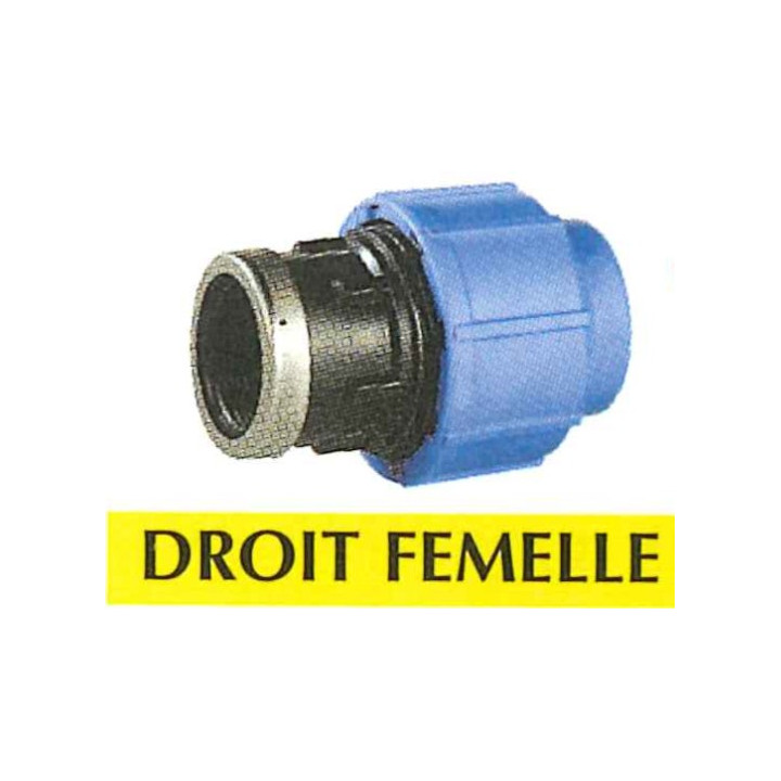 Raccords polypropylène droit femelle 32 - 1"