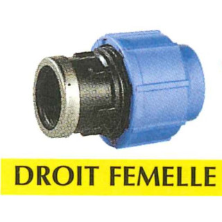 Raccords polypropylène droit femelle 40 - 1" 1/4