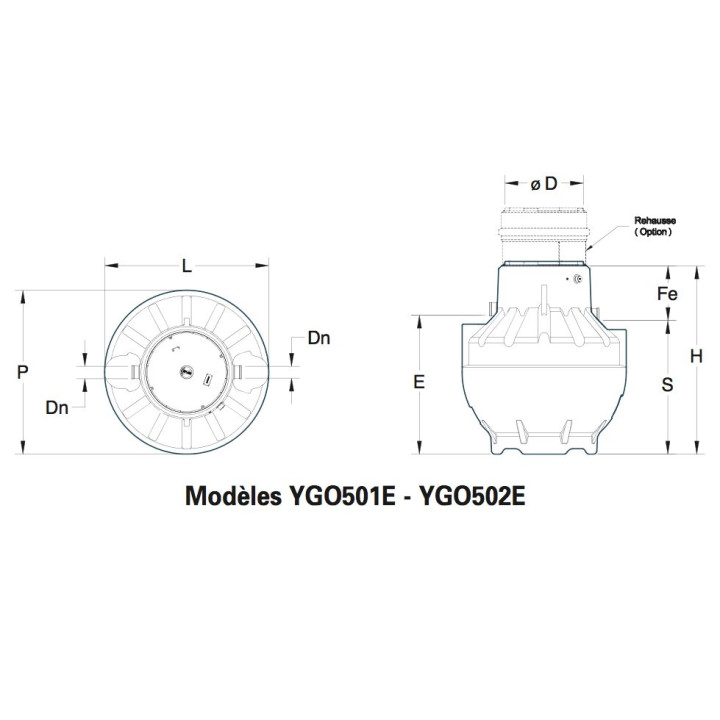 Dimensions séparateur YG0501E