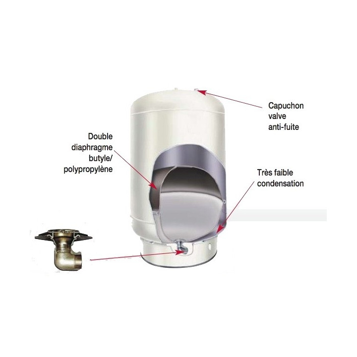 Réservoir à diaphragme CHALLENGER CG 100L vertical